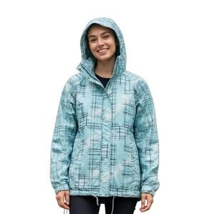 Columbia Womans Ski Snowboard Jacket Plaid Full Zip Hooded Snow Winter Coat L-XL